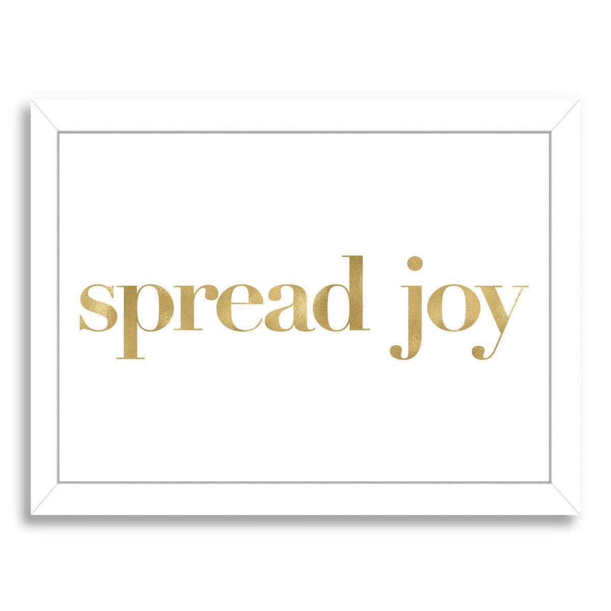 Spread Joy Gold On White by Amy Brinkman Framed Print - Americanflat
