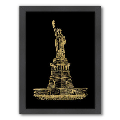 Statue Of Liberty Gold On by Amy Brinkman Framed Print - Americanflat