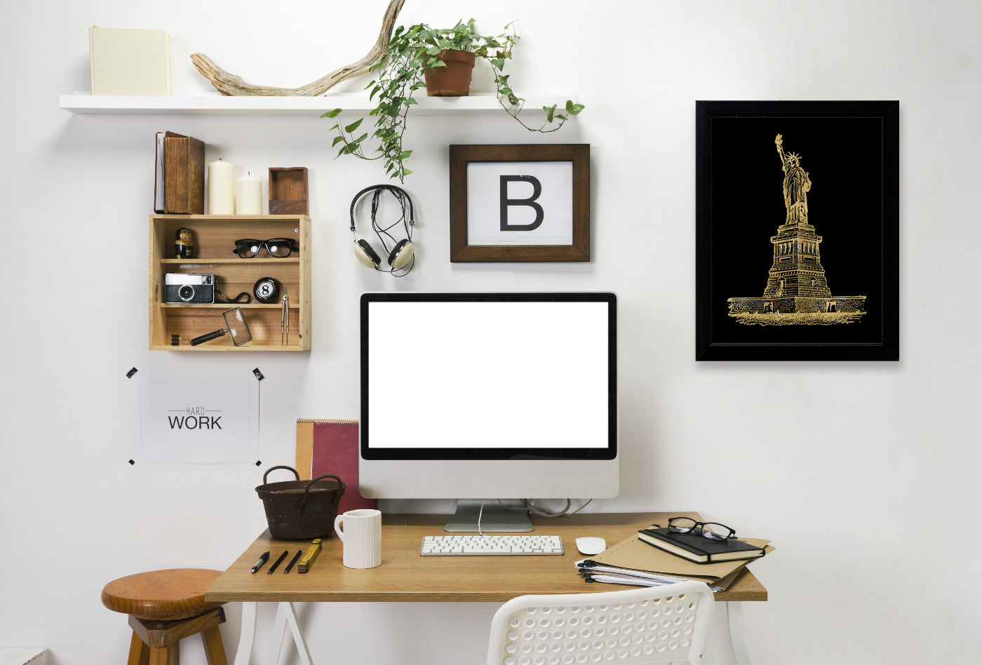 Statue Of Liberty Gold On by Amy Brinkman Framed Print - Americanflat