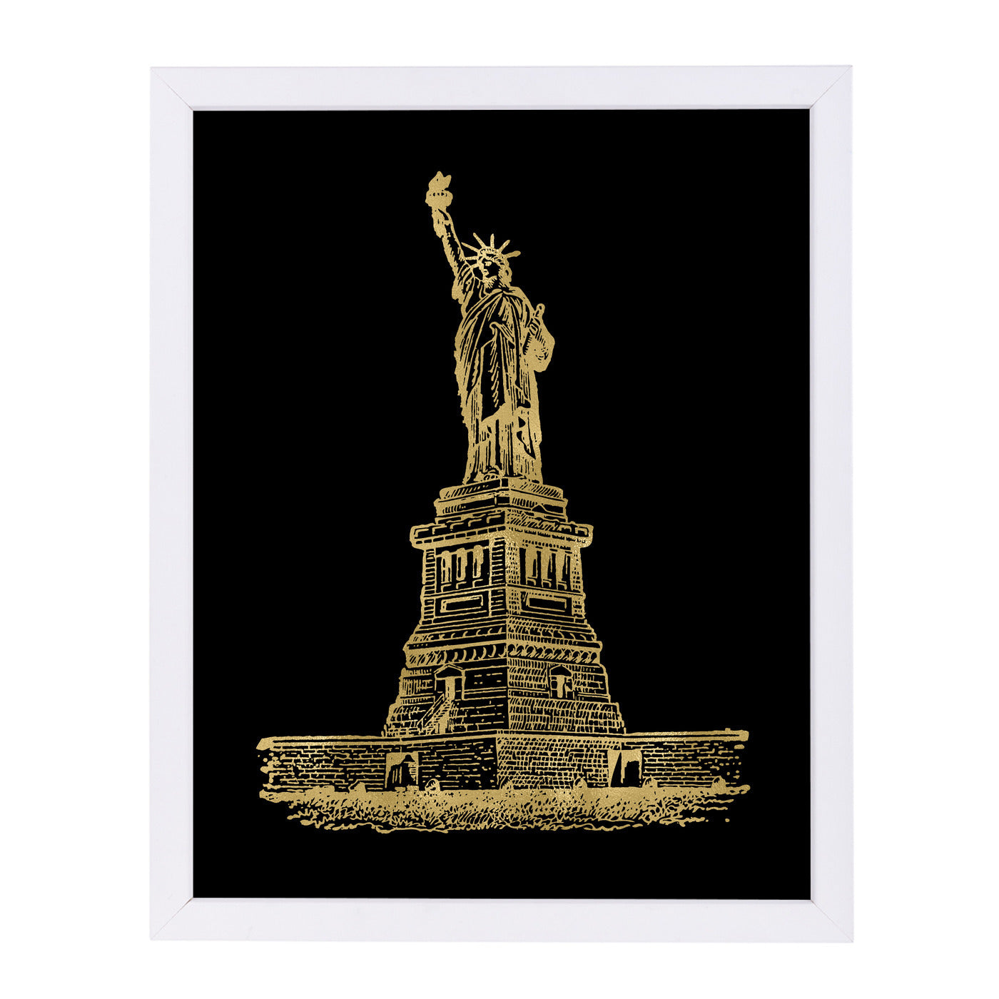 Statue Of Liberty Gold On by Amy Brinkman Framed Print - Americanflat