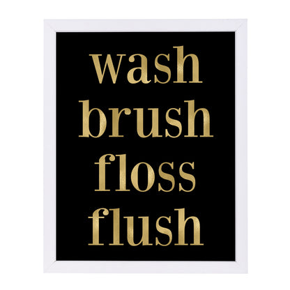 Wash Brush Floss Gold On by Amy Brinkman Framed Print - Americanflat