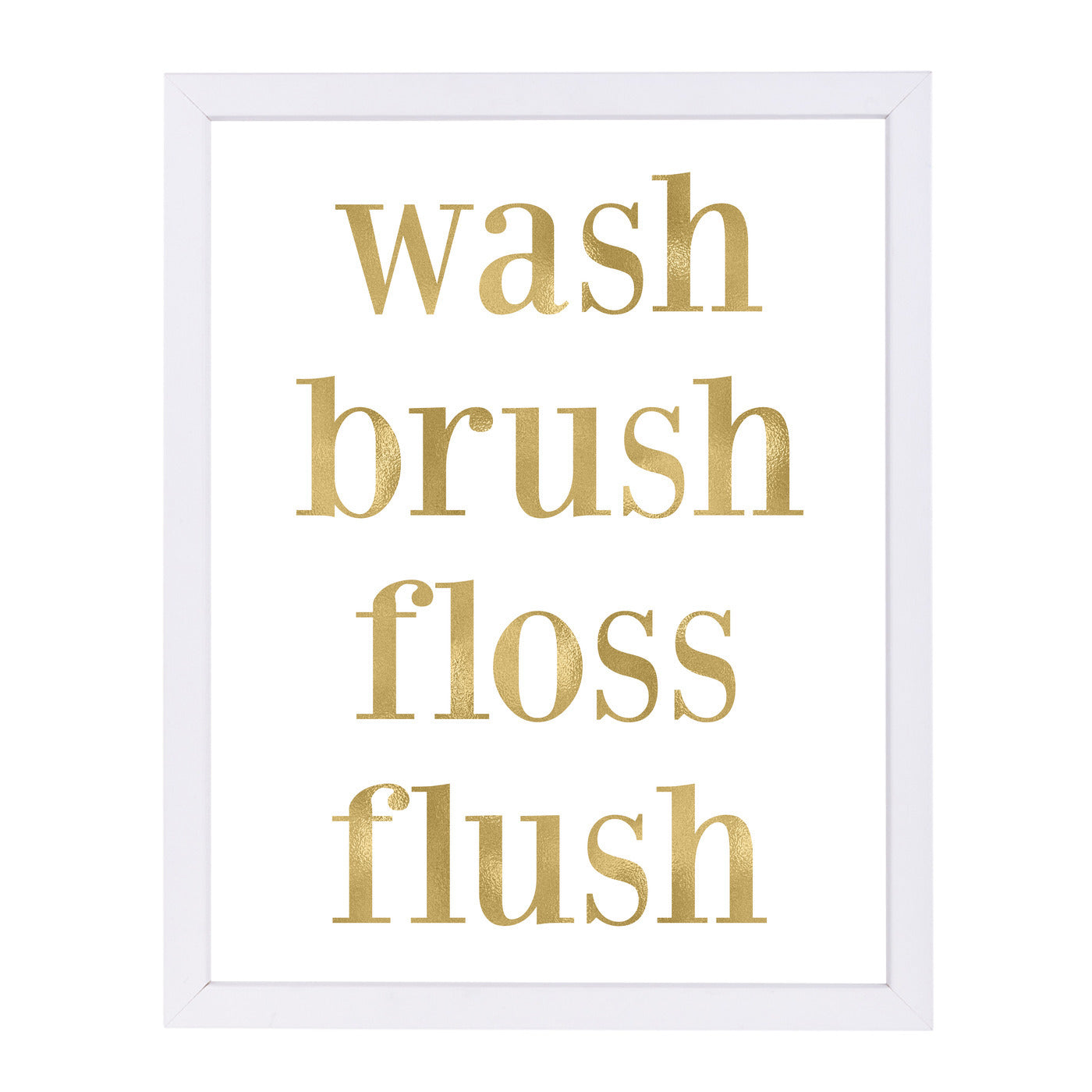 Wash Brush Floss Gold On White by Amy Brinkman Framed Print - Americanflat