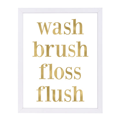 Wash Brush Floss Gold On White by Amy Brinkman Framed Print - Americanflat