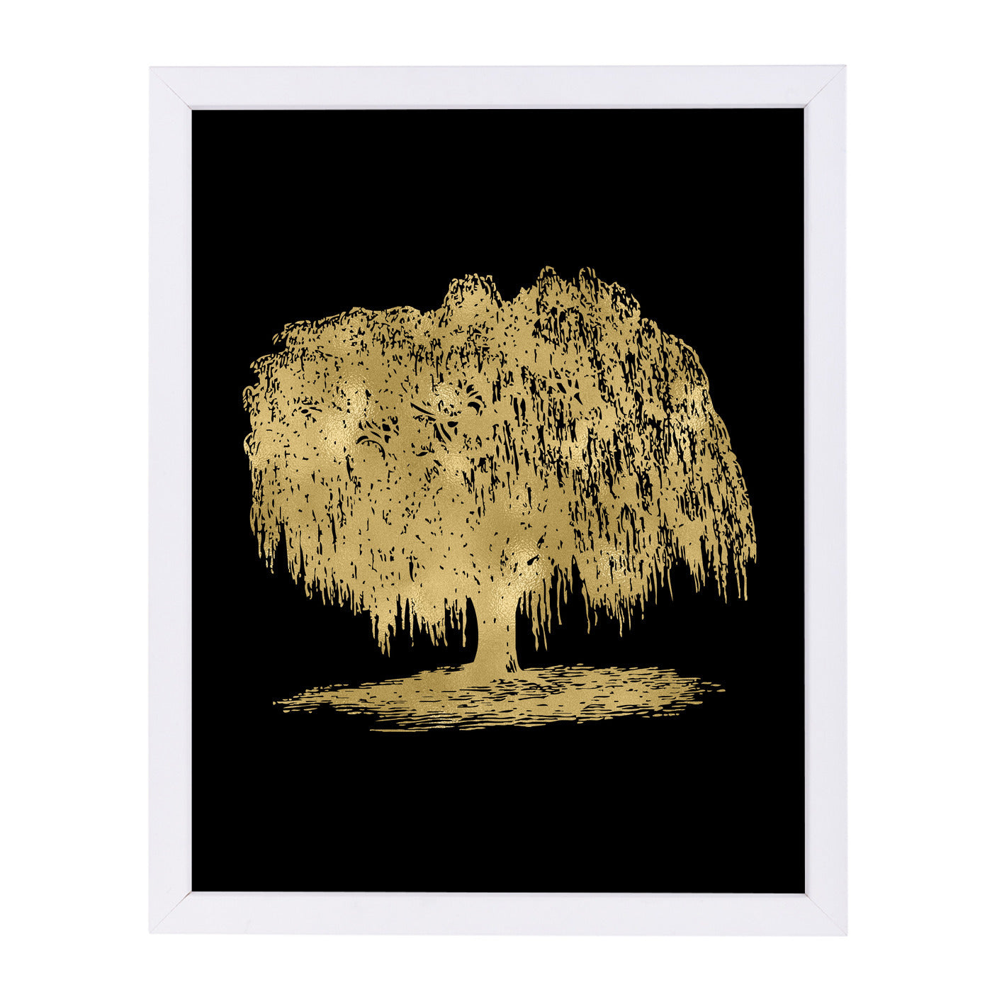 Weeping Willow Tree Gold On by Amy Brinkman Framed Print - Americanflat