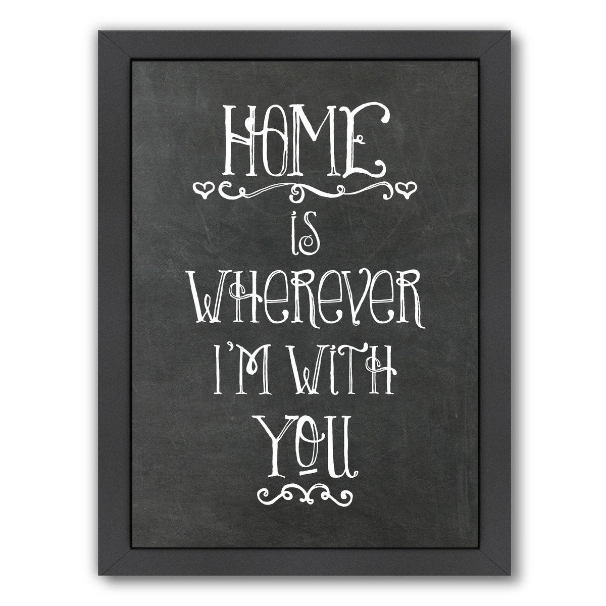 Home Is Wherever Chalkboard by Amy Brinkman Framed Print - Wall Art - Americanflat