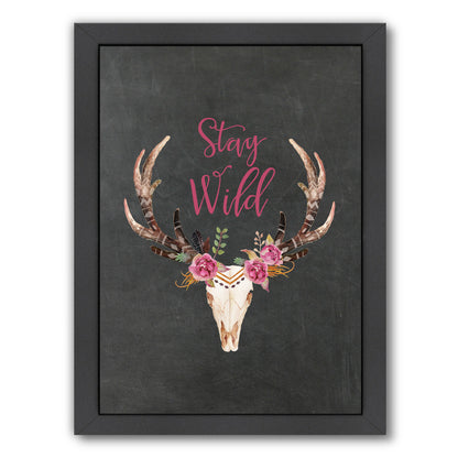 Stay Wild Skull Chalkboard by Amy Brinkman Framed Print - Americanflat