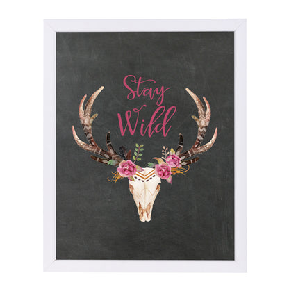 Stay Wild Skull Chalkboard by Amy Brinkman Framed Print - Americanflat