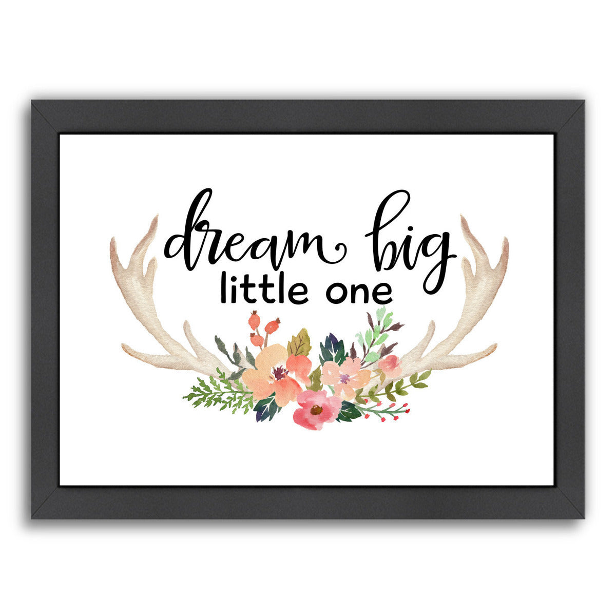 Dream Big Little One Antlers by Amy Brinkman Framed Print - Americanflat