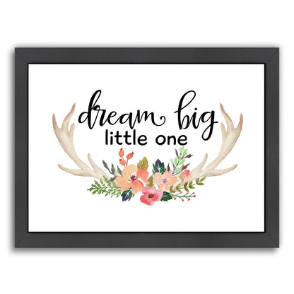 Dream Big Little One Antlers by Amy Brinkman Framed Print - Americanflat