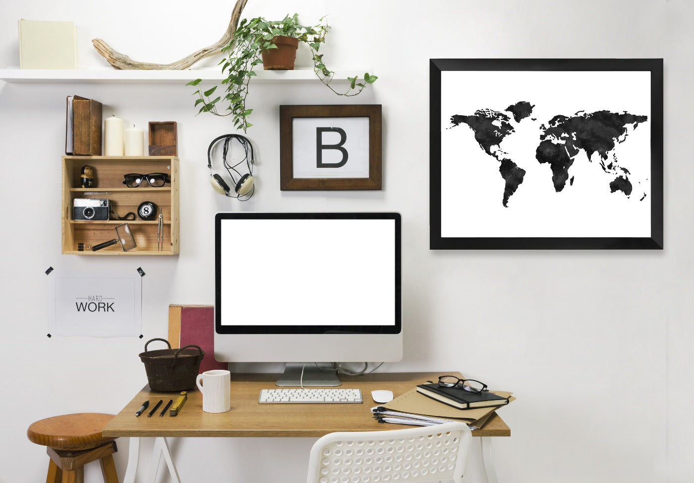 World Map  by Amy Brinkman Framed Print - Americanflat