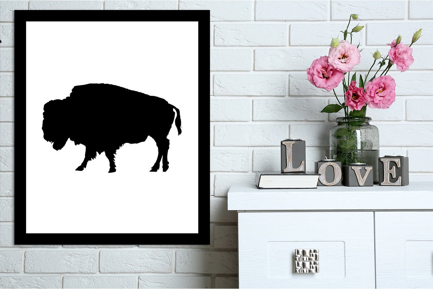 Black Buffalo by Jetty Printables Framed Print - Americanflat