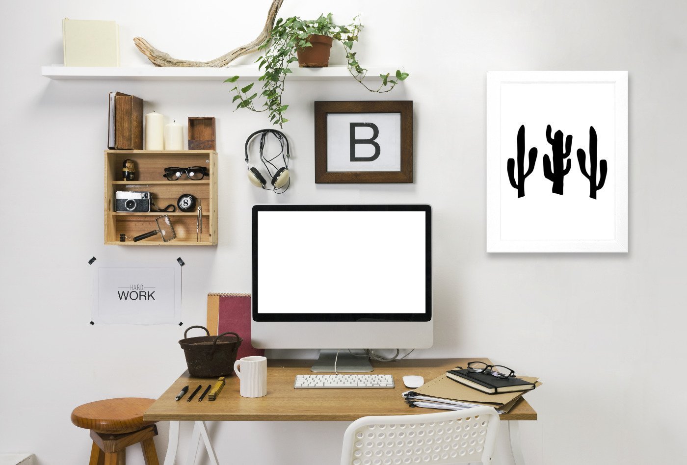 Black Cactus by Jetty Printables Framed Print - Americanflat