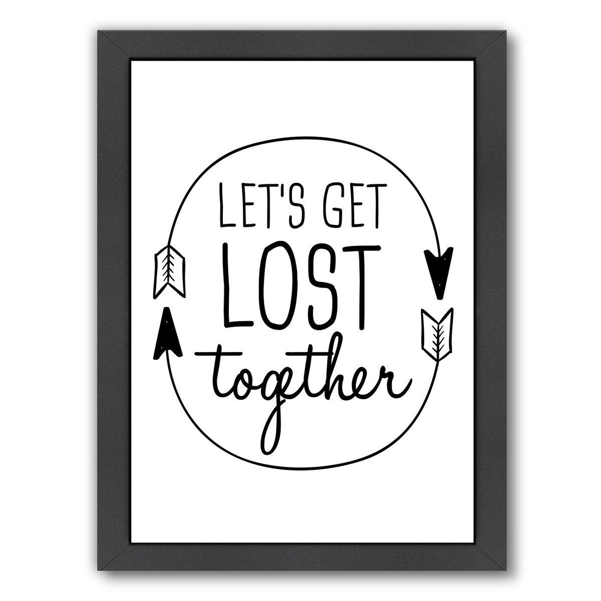 Black Let's Get Lost by Jetty Printables Framed Print - Americanflat
