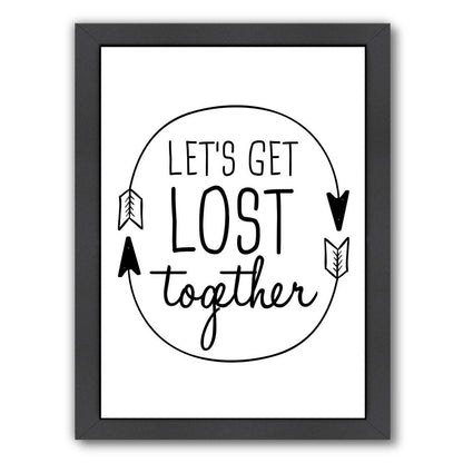 Black Let's Get Lost by Jetty Printables Framed Print - Americanflat