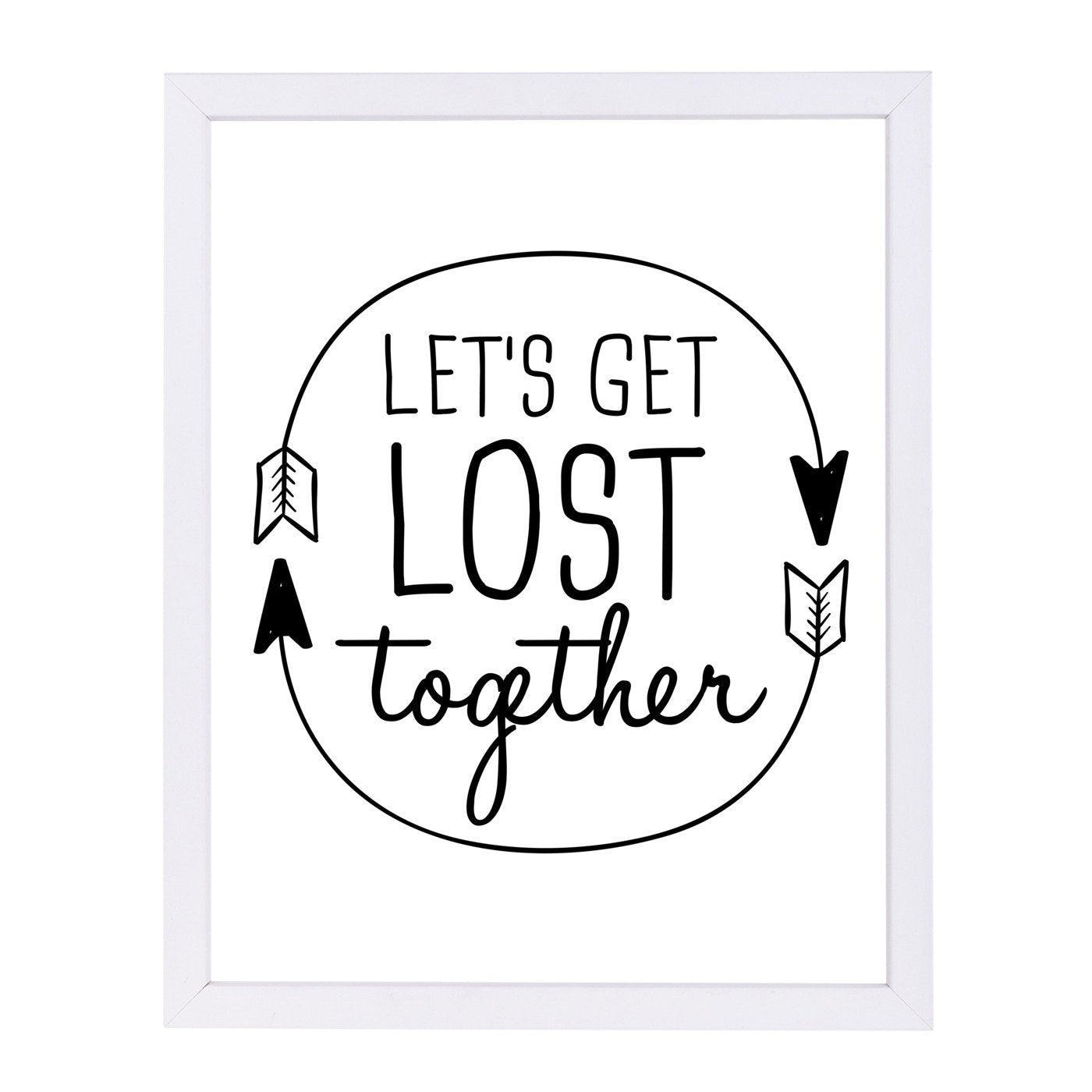Black Let's Get Lost by Jetty Printables Framed Print - Americanflat