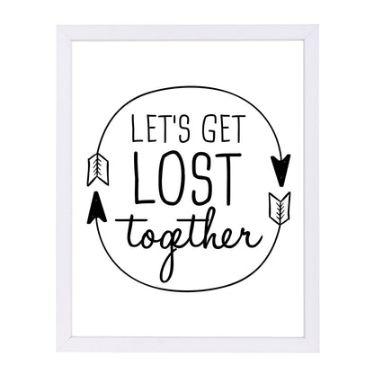 Black Let's Get Lost by Jetty Printables Framed Print - Americanflat