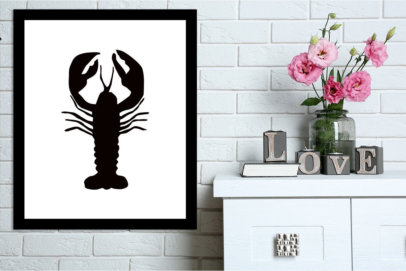 Black Lobster by Jetty Printables Framed Print - Americanflat