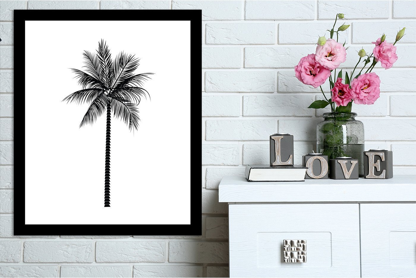 Black Palm by Jetty Printables Framed Print - Americanflat
