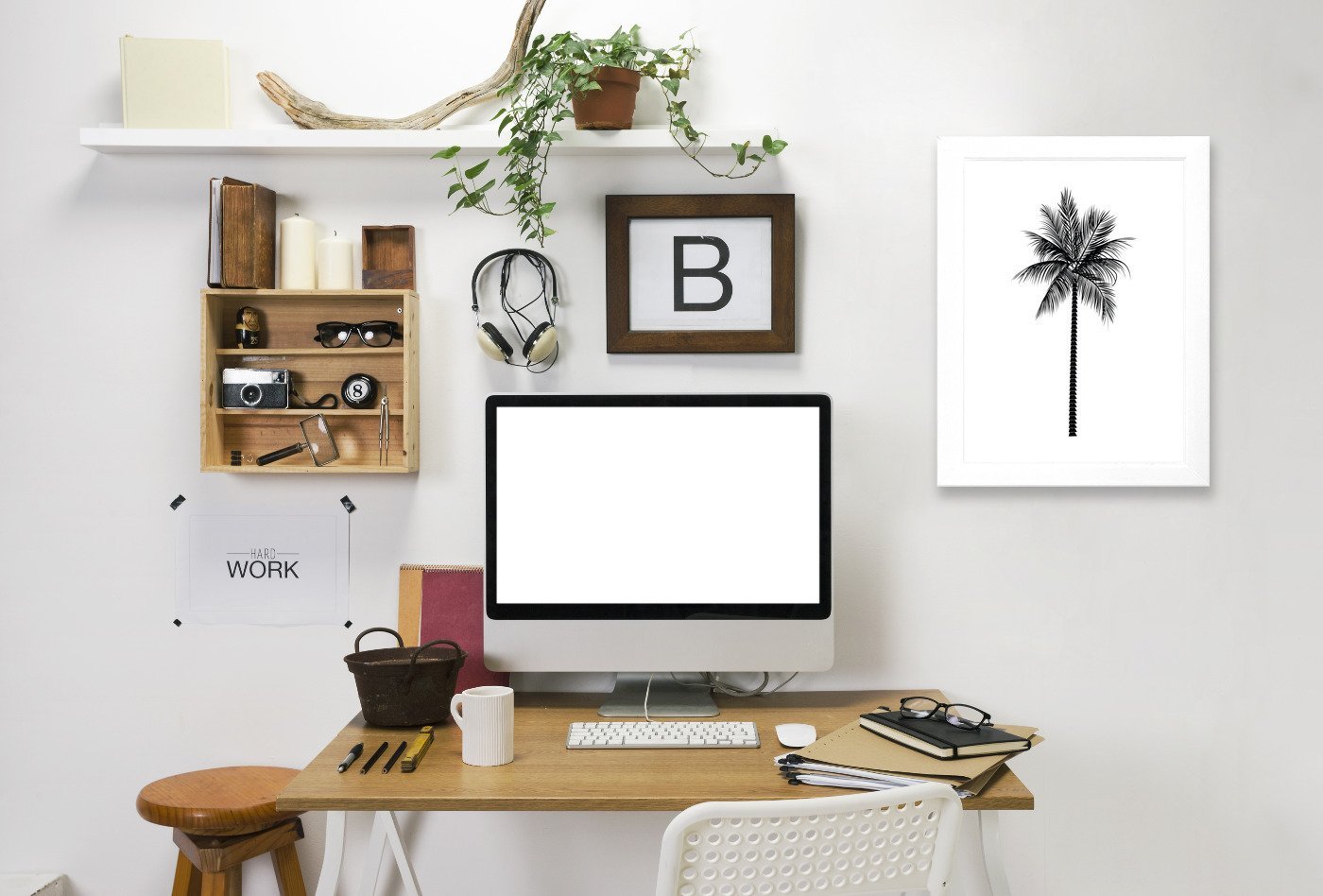 Black Palm by Jetty Printables Framed Print - Americanflat