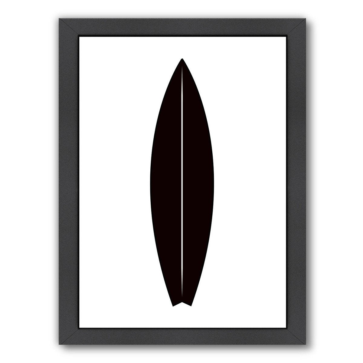 Black Surfboard by Jetty Printables Framed Print - Americanflat