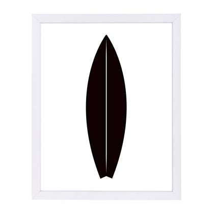 Black Surfboard by Jetty Printables Framed Print - Americanflat
