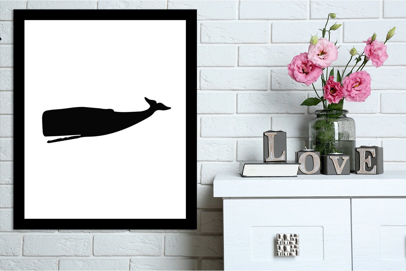 Black Whale by Jetty Printables Framed Print - Americanflat