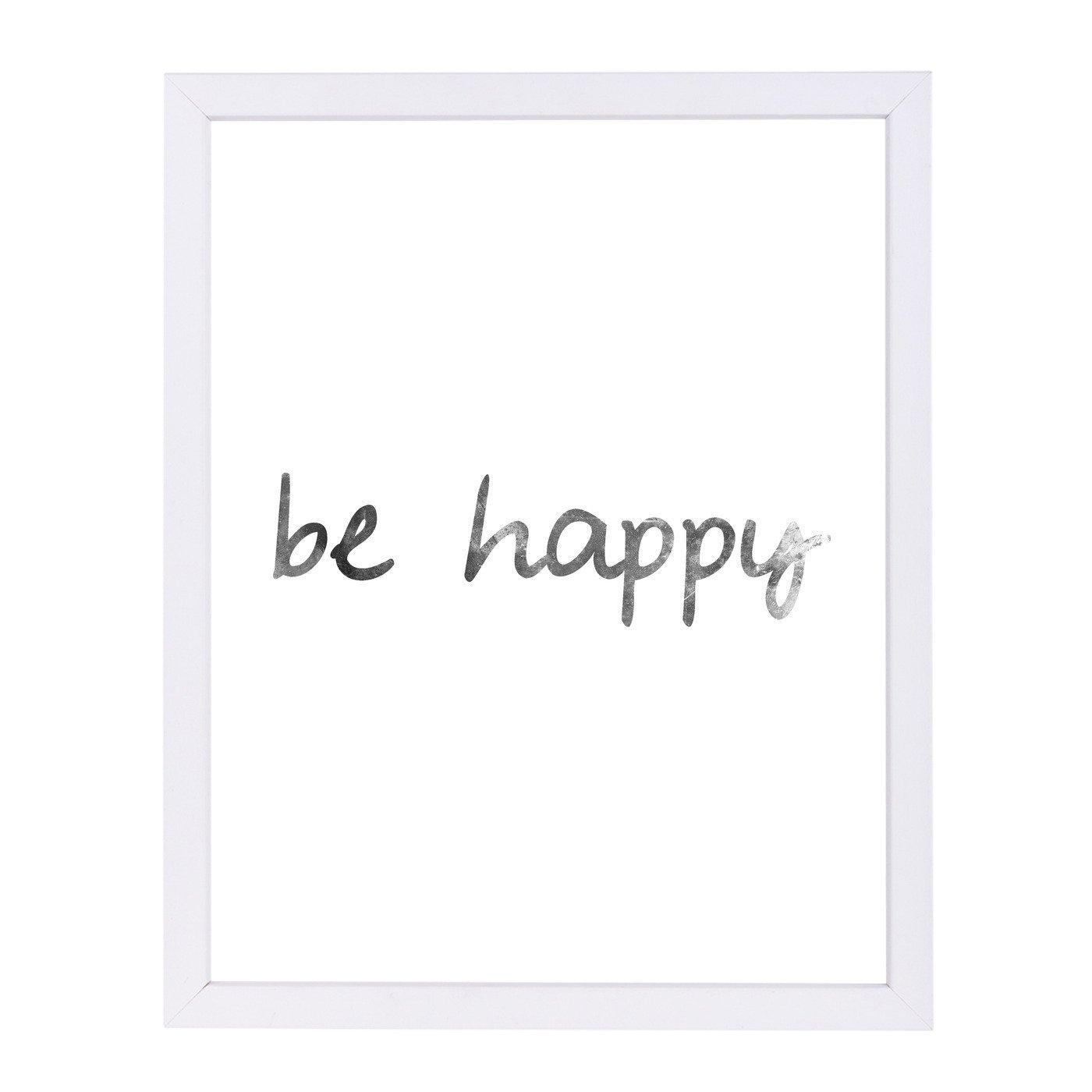 Black White Be Happy by Jetty Printables Framed Print - Americanflat
