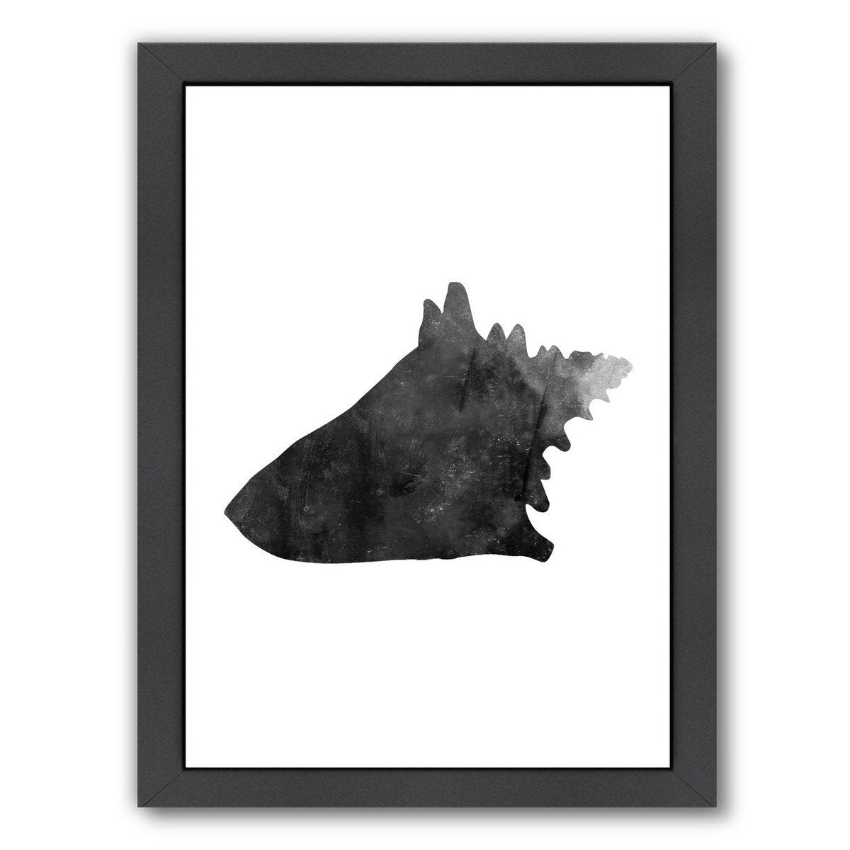 Black White Faded Conch by Jetty Printables Framed Print - Americanflat