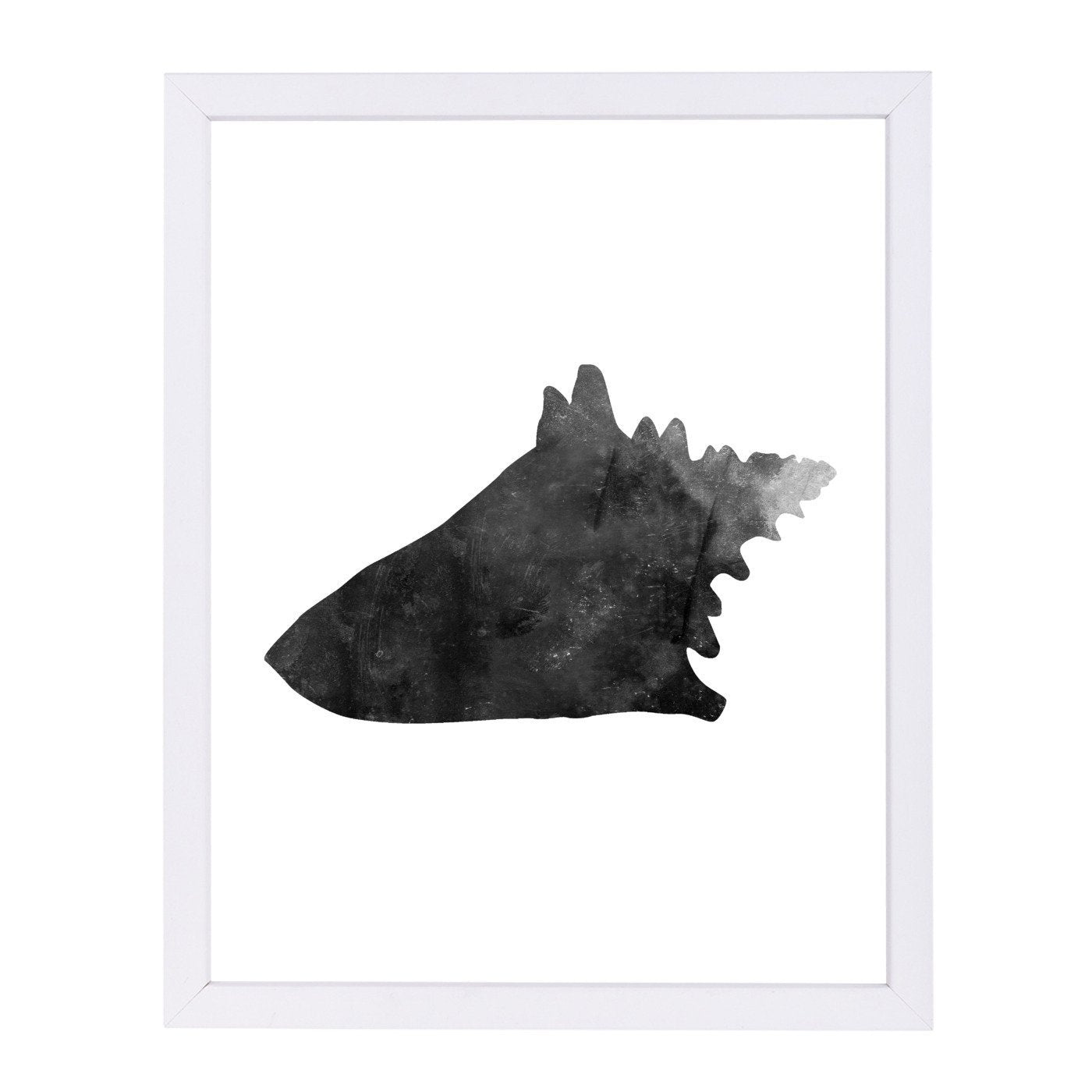 Black White Faded Conch by Jetty Printables Framed Print - Americanflat