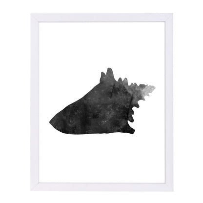 Black White Faded Conch by Jetty Printables Framed Print - Americanflat
