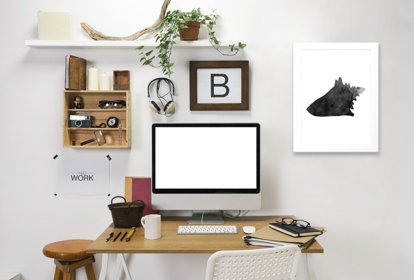 Black White Faded Conch by Jetty Printables Framed Print - Americanflat