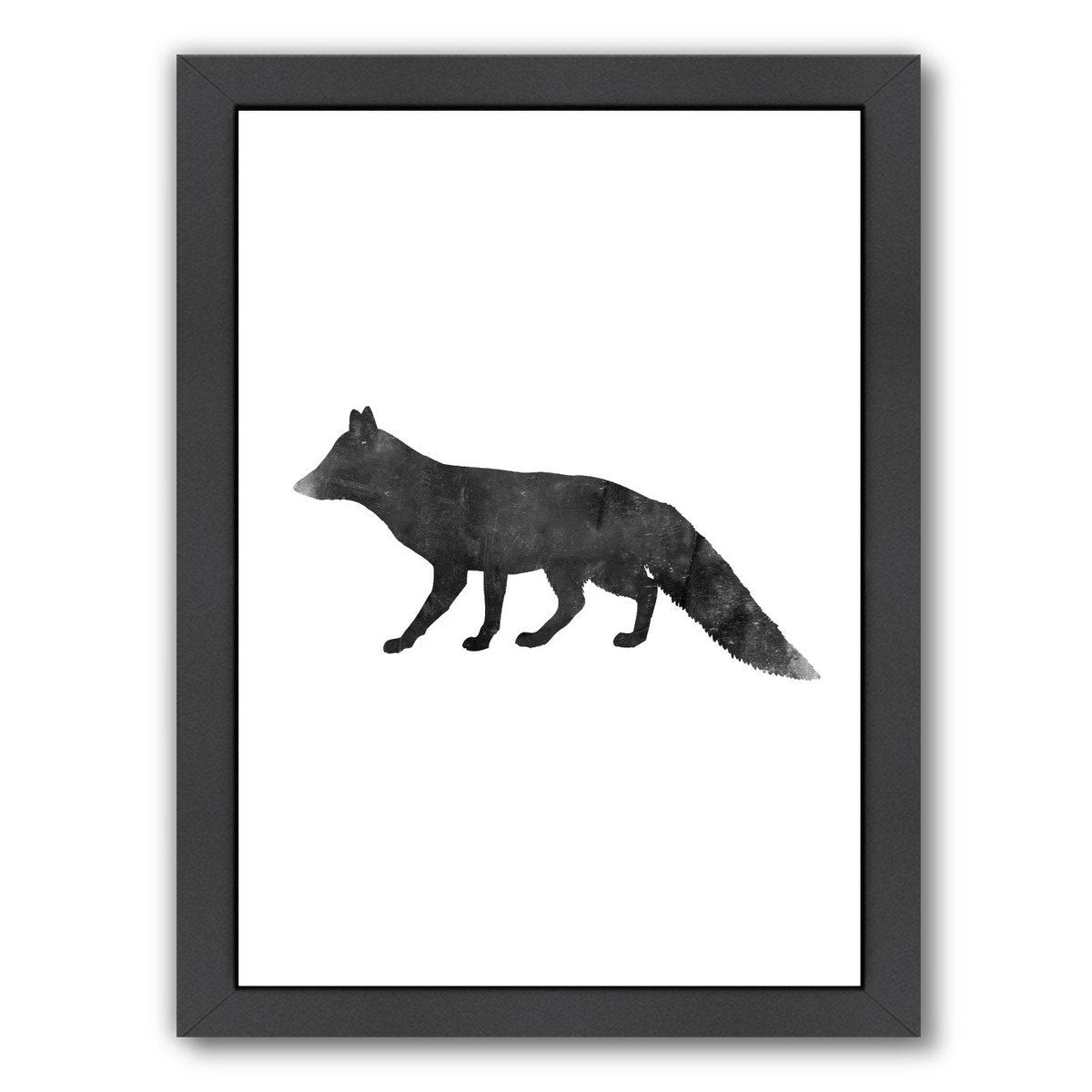 Black White Faded Fox by Jetty Printables Framed Print - Americanflat