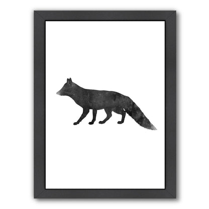 Black White Faded Fox by Jetty Printables Framed Print - Americanflat