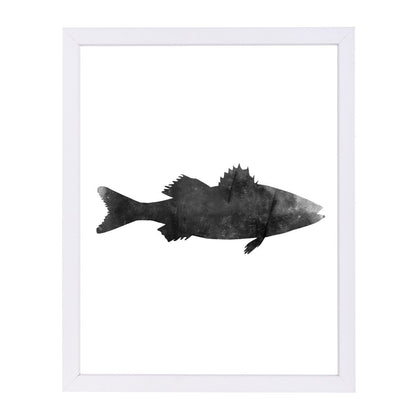 Black White Faded Sea Bas by Jetty Printables Framed Print - Americanflat