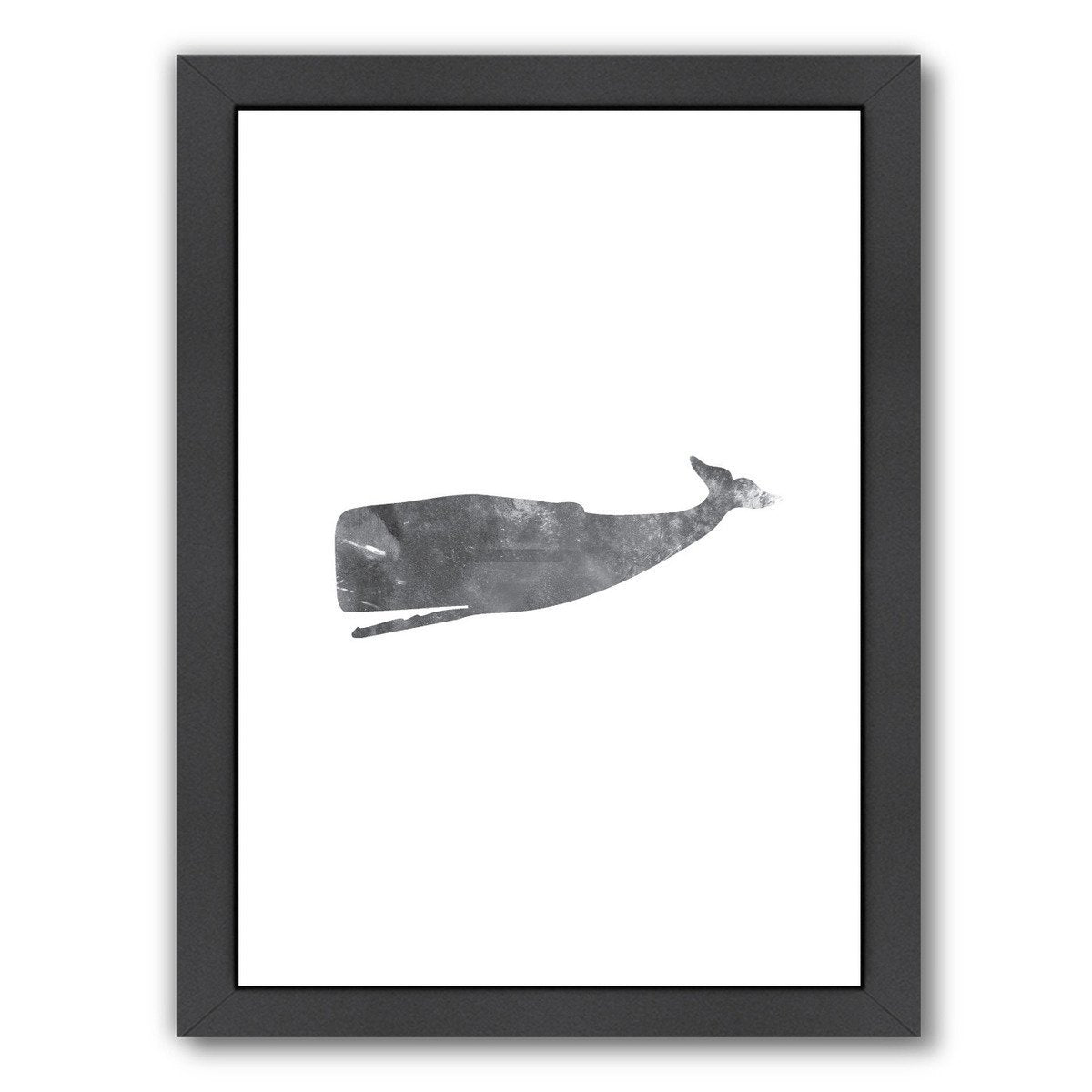 Black White Grunge Whale by Jetty Printables Framed Print - Wall Art - Americanflat