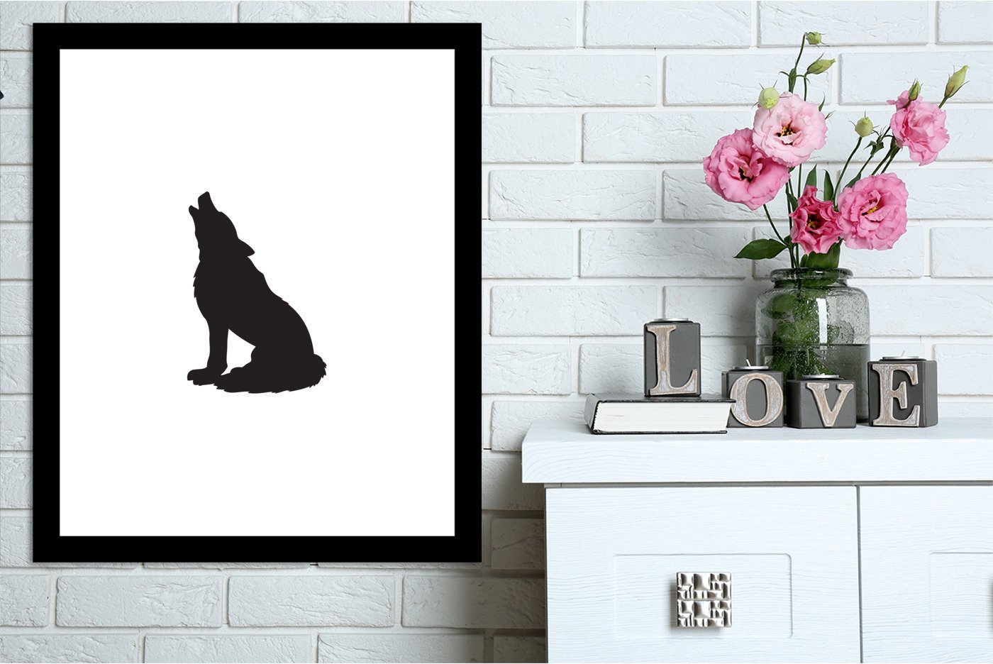 Black Wolf by Jetty Printables Framed Print - Americanflat
