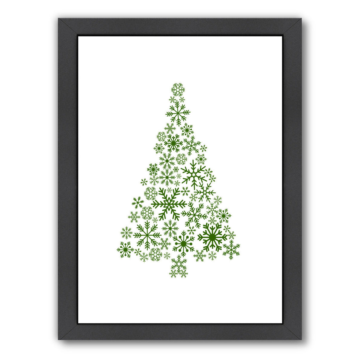 Green Snowflake Tree by Jetty Printables Framed Print - Americanflat