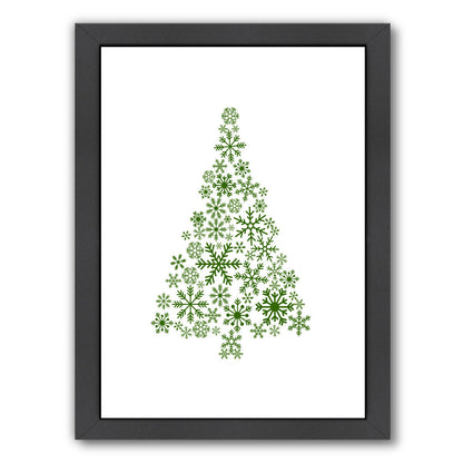 Green Snowflake Tree by Jetty Printables Framed Print - Americanflat