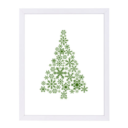Green Snowflake Tree by Jetty Printables Framed Print - Americanflat