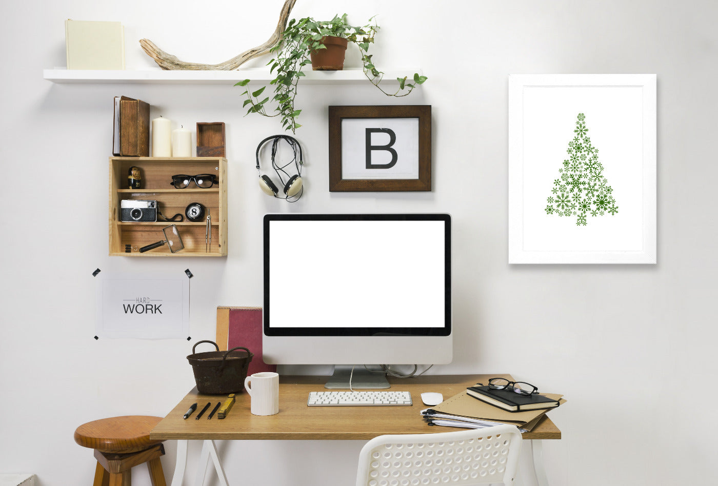 Green Snowflake Tree by Jetty Printables Framed Print - Americanflat