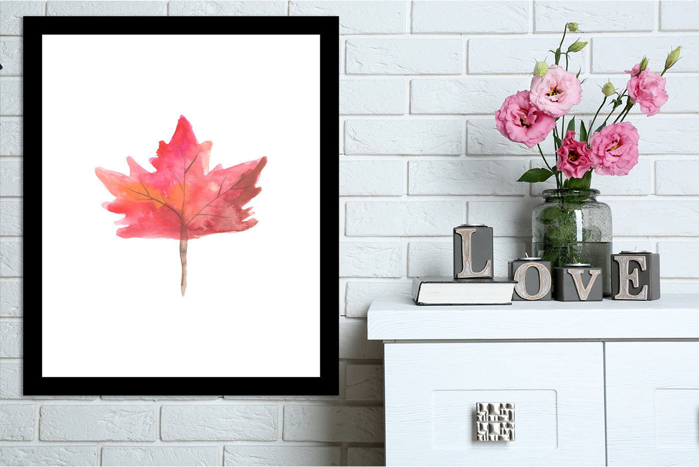 Watercolor 1 Leaf by Jetty Printables Framed Print - Americanflat