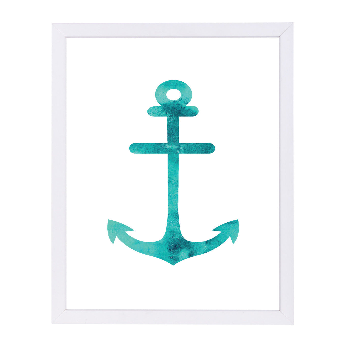Watercolor Aqua Anchor by Jetty Printables Framed Print - Americanflat