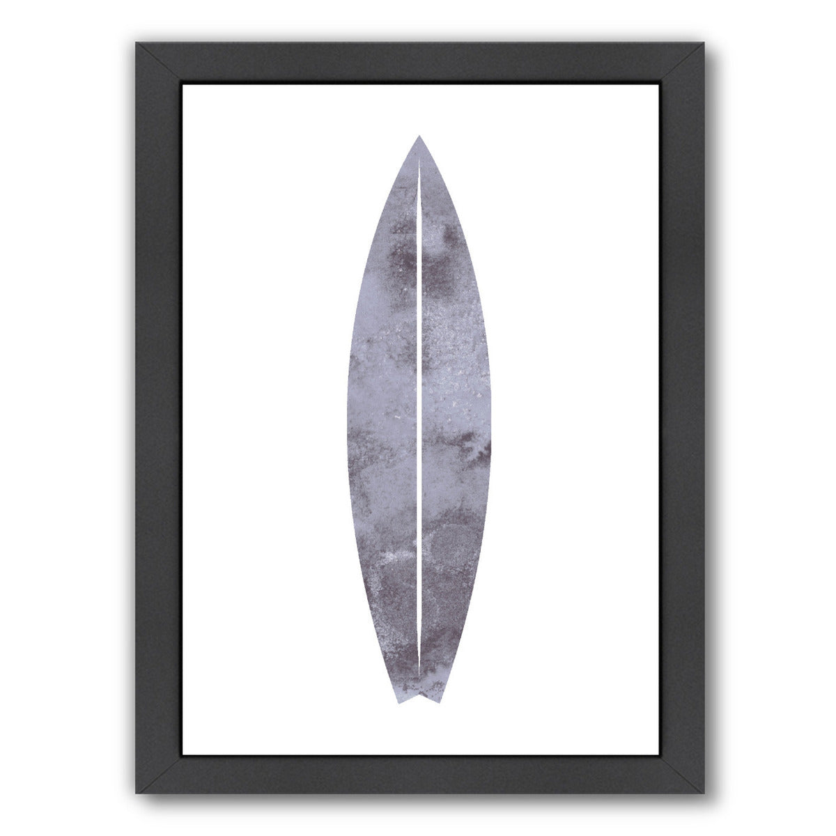 Watercolor Gray Surfboard by Jetty Printables Framed Print - Americanflat