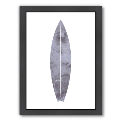Watercolor Gray Surfboard by Jetty Printables Framed Print - Americanflat
