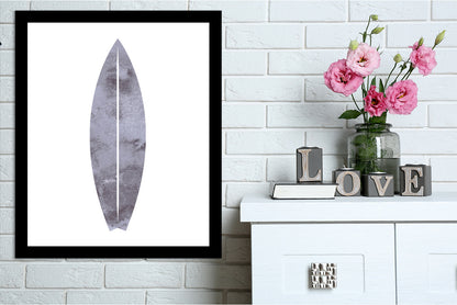 Watercolor Gray Surfboard by Jetty Printables Framed Print - Americanflat
