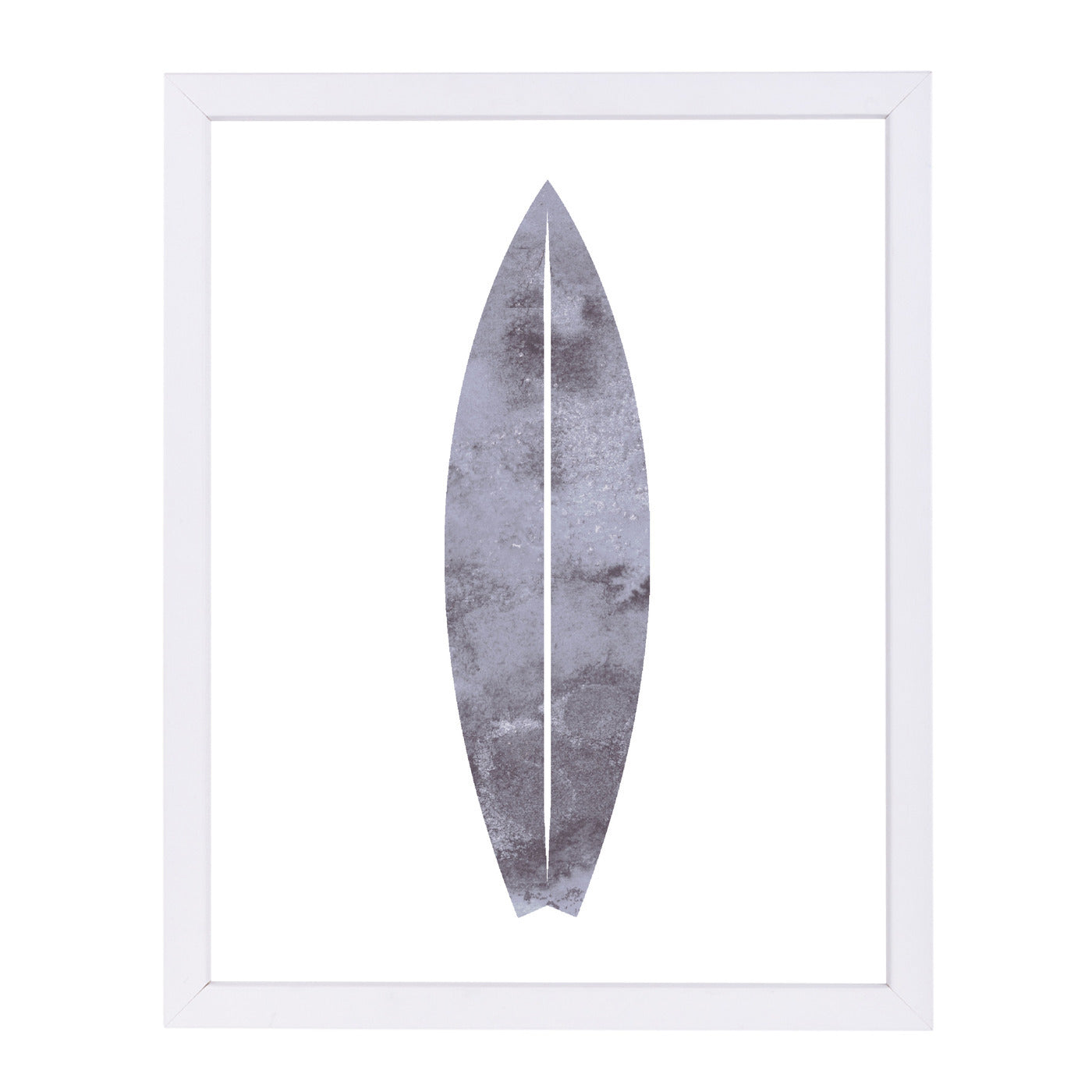 Watercolor Gray Surfboard by Jetty Printables Framed Print - Americanflat