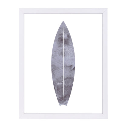 Watercolor Gray Surfboard by Jetty Printables Framed Print - Americanflat