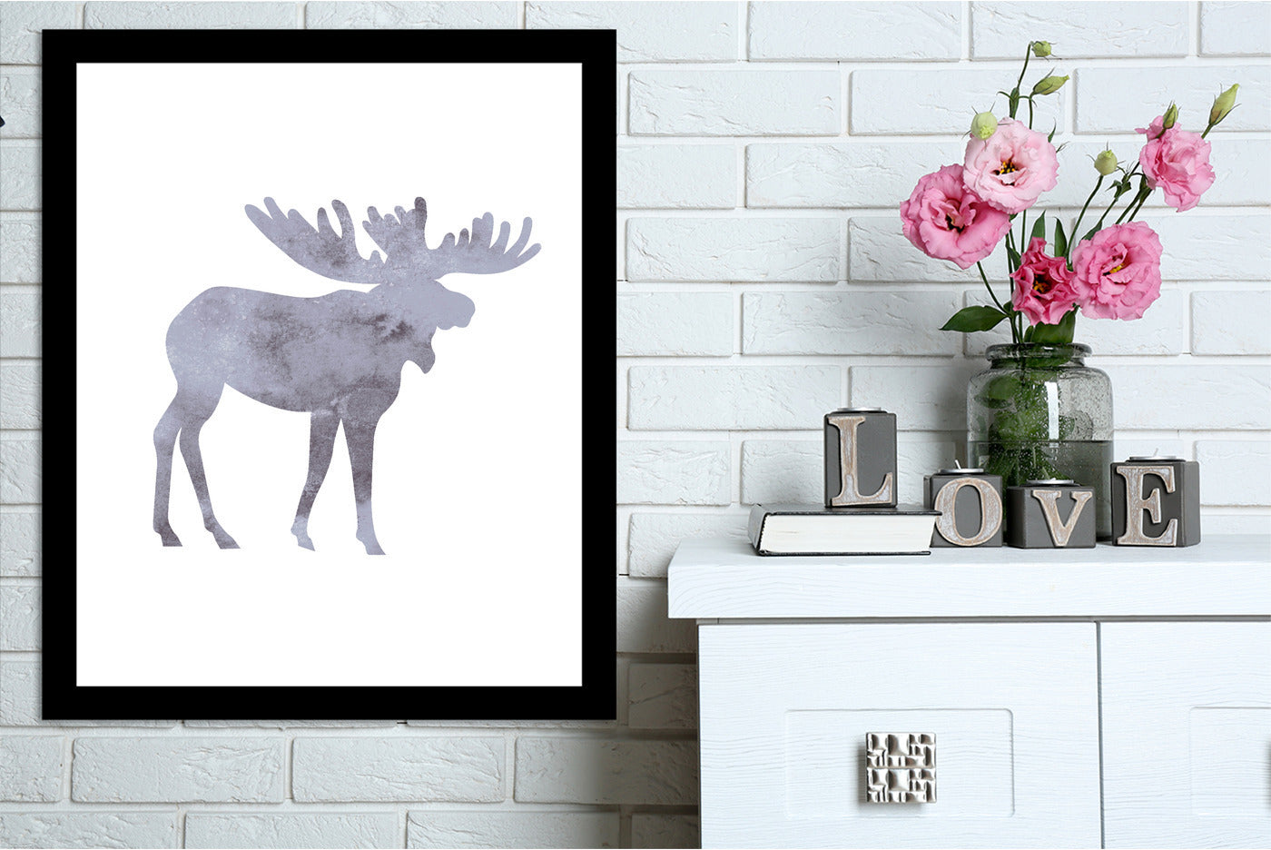 Watercolor Grey Moos by Jetty Printables Framed Print - Americanflat