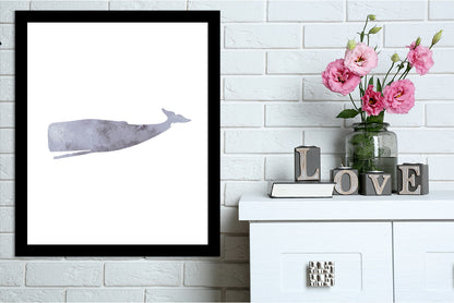 Watercolor Grey Whale by Jetty Printables Framed Print - Americanflat