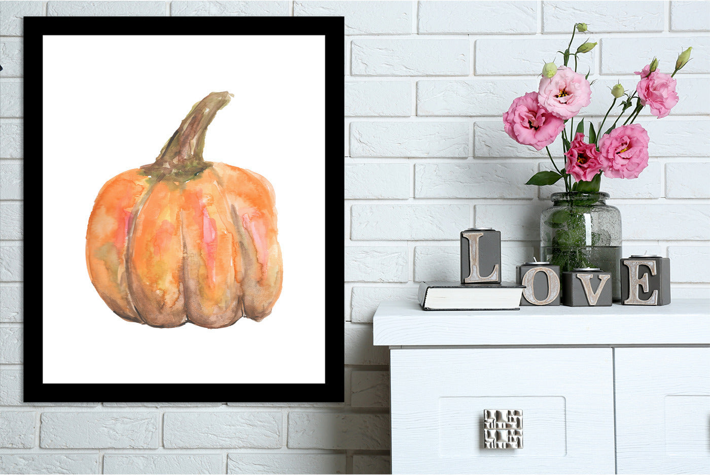 Watercolor Pumpkin by Jetty Printables Framed Print - Americanflat